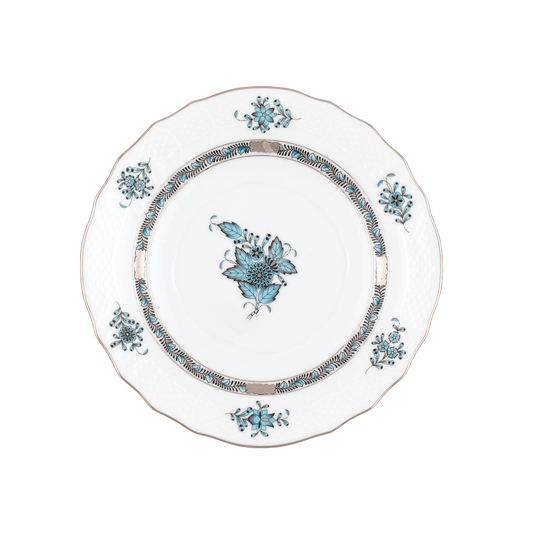 Herend Chinese Bouquet Turquoise + Platinum Salad Plate |7.5in