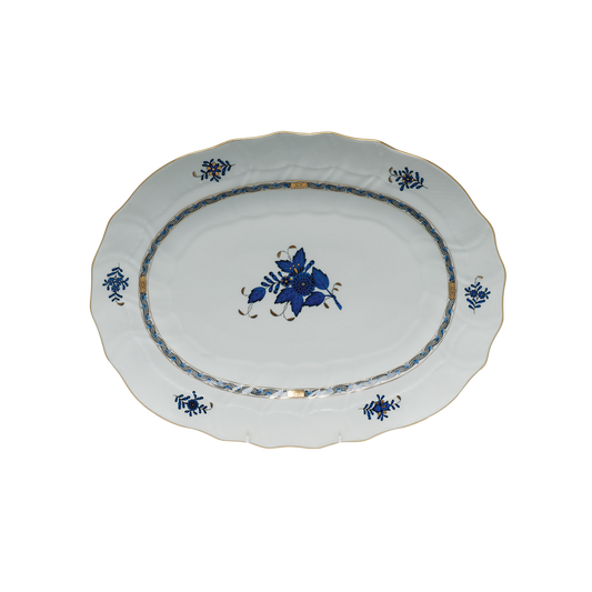 Herend Chinese Bouquet Black Sapphire Platter | 17in
