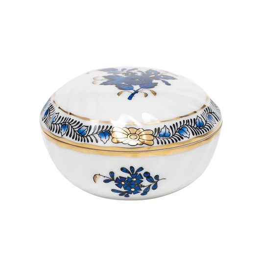 Herend Chinese Bouquet Ring Box | 2.75in Black Sapphire