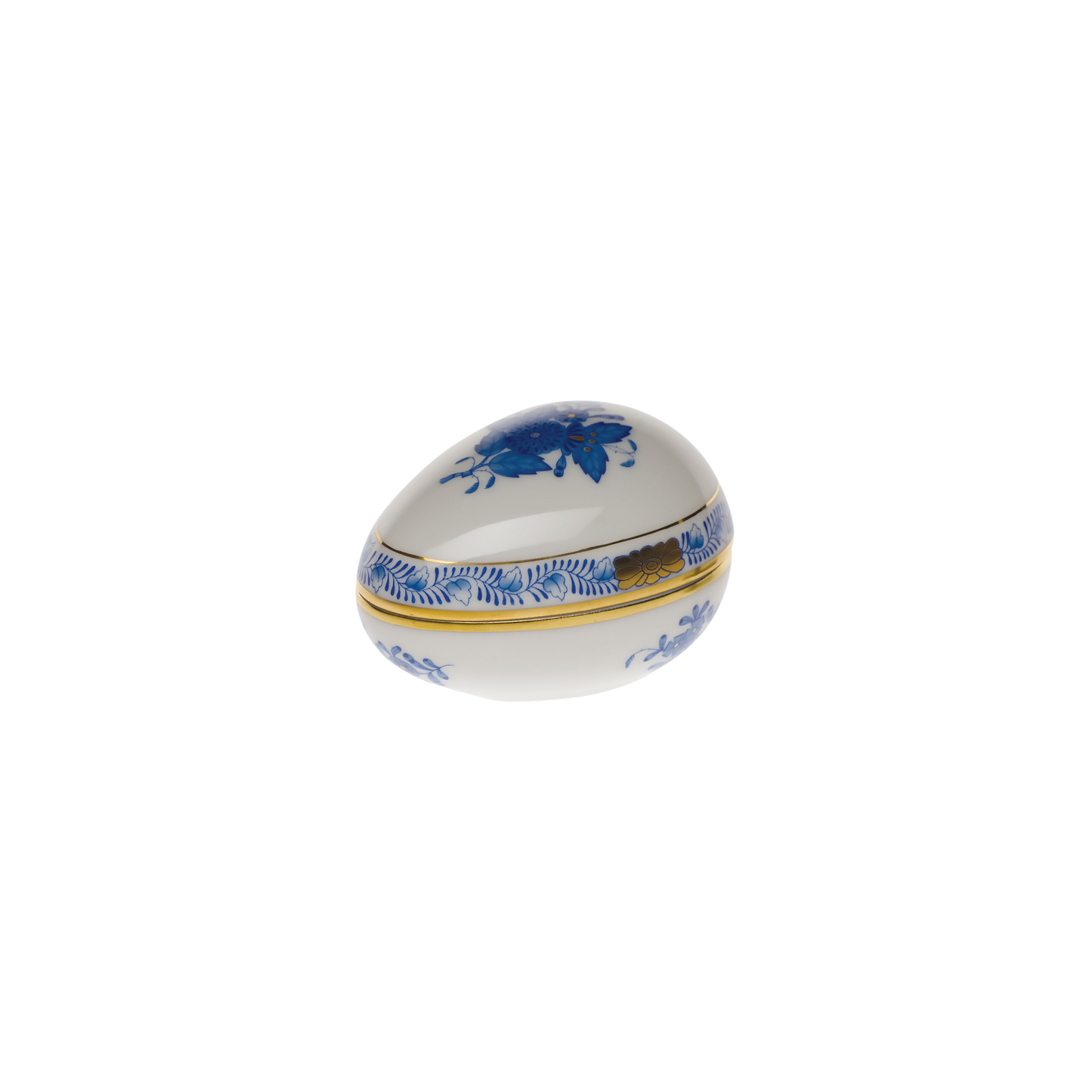 Herend Chinese Bouquet Blue Egg Bonbon Box | 3x3in
