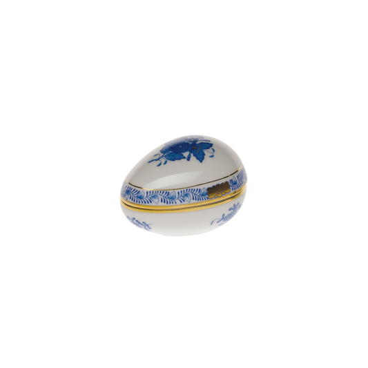 Herend Chinese Bouquet Blue Egg Bonbon Box | 3x3in