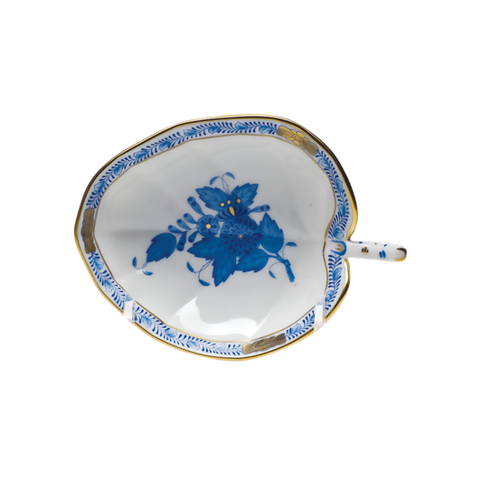 Herend Chinese Bouquet Blue Leaf Tray | 4.5x3in