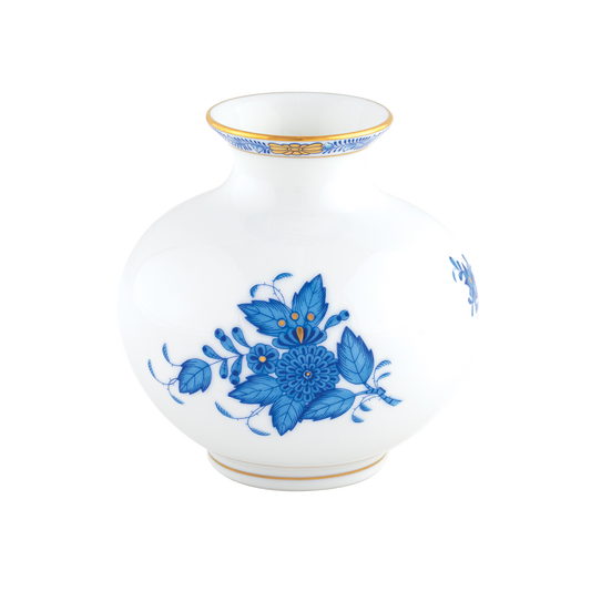 Herend Chinese Bouquet Blue Round Vase | 4.5x4.5in