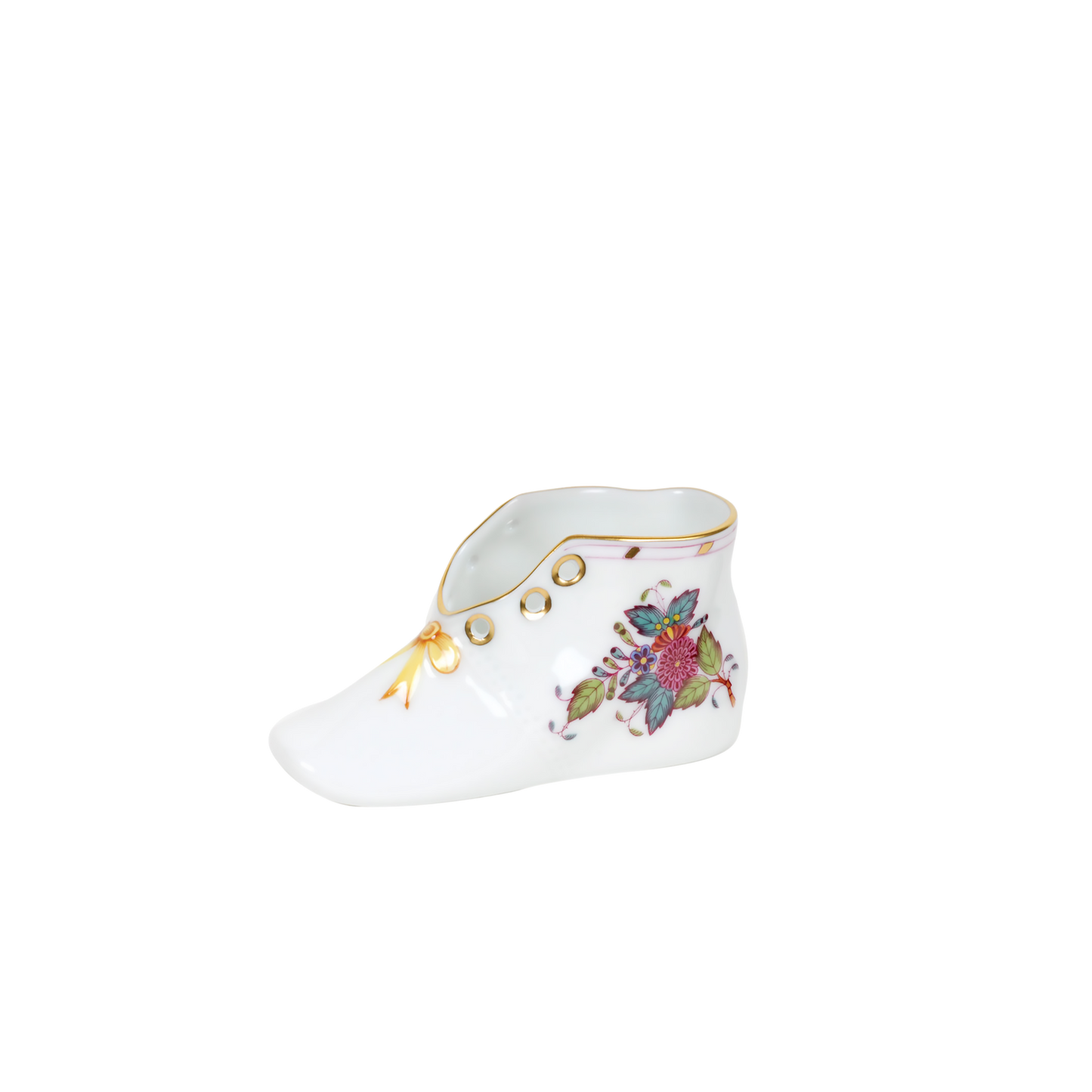 Herend Chinese Bouquet Multicolor Baby Shoe | 4.5x2.75in