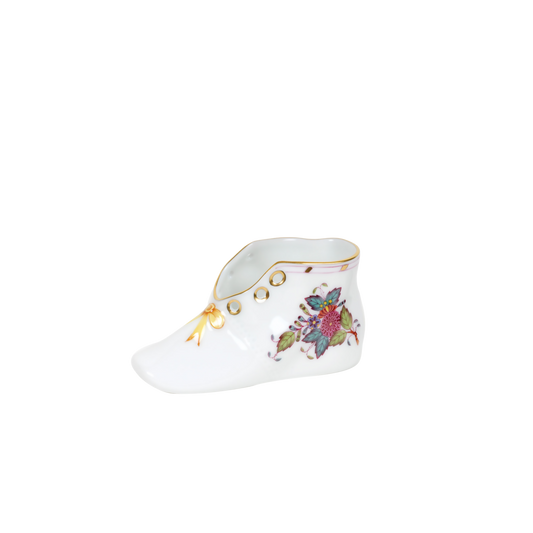 Herend Chinese Bouquet Multicolor Baby Shoe | 4.5x2.75in