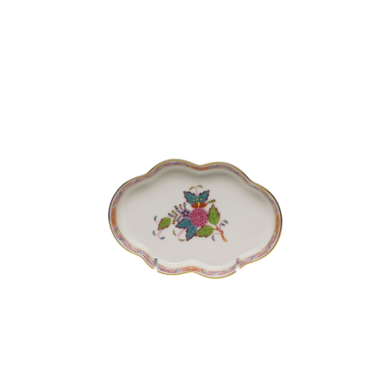 Herend Chinese Bouquet Multicolor Small Scalloped Tray | 5.5in