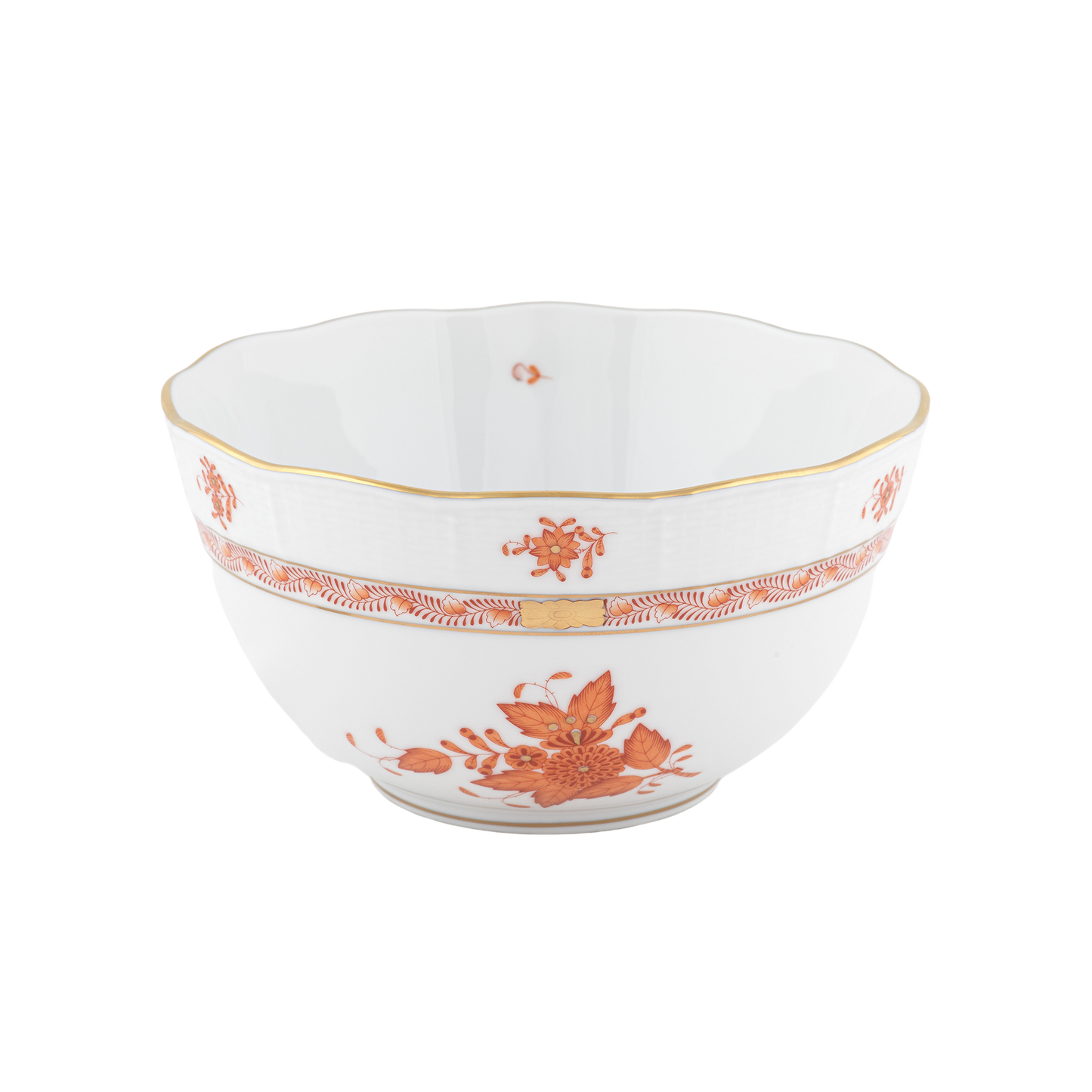 Herend Chinese Bouquet Rust Round Bowl | 7.5in