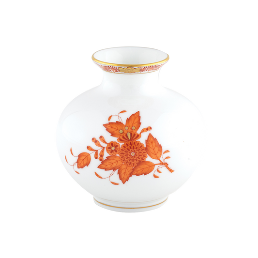 Herend Round Vase | 4.5in Chinese Bouquet Rust