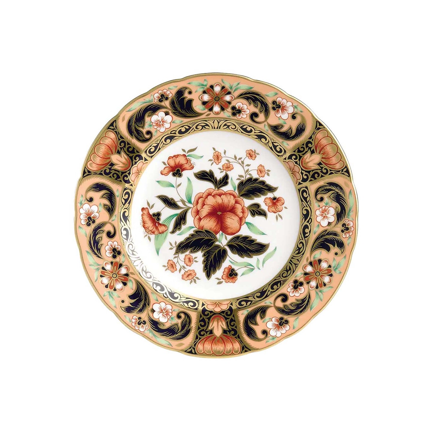 Royal Crown Derby Imari Accent Plates Derby Pink Camellias | 8in