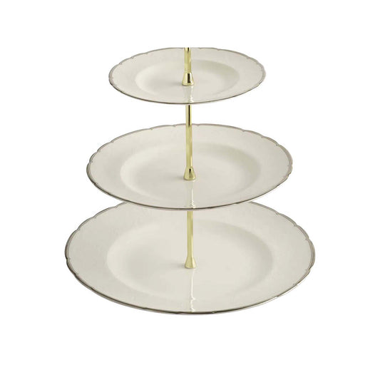 Royal Crown Derby Darley Abbey Pure Gold Cake Stand 3 Tier | 13.4in