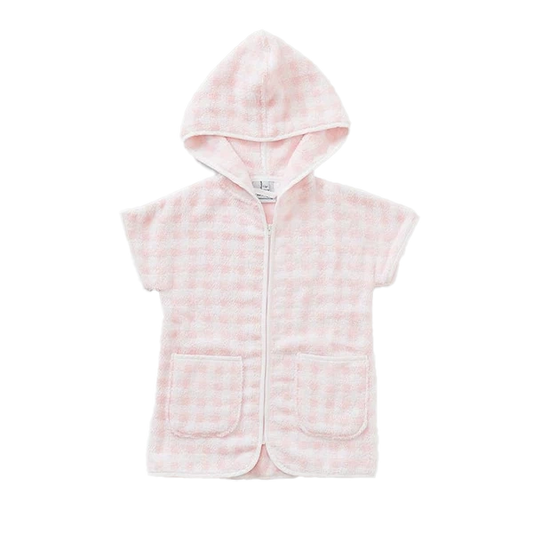 Weezie Towels Luxury Kids' Light Pink Gingham Cover Up | 1-2yr