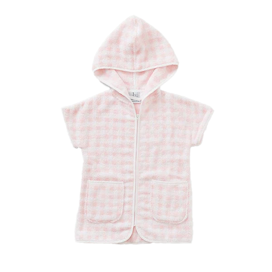 Weezie Towels Luxury Kids' Light Pink Gingham Cover Up | 3-4yr