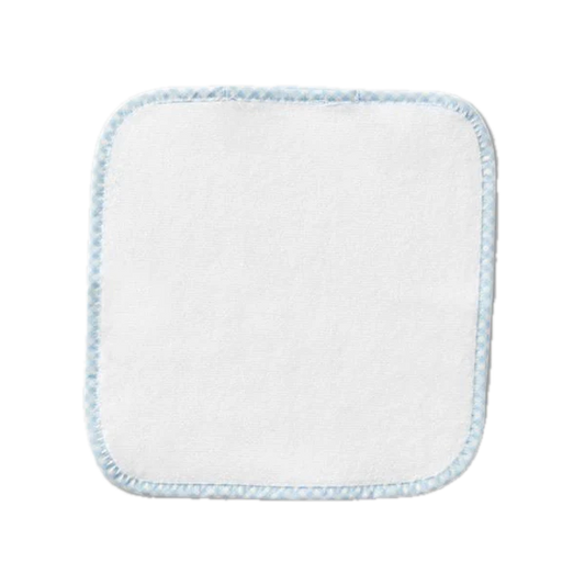 Weezie Towels Luxury Baby Lil Washcloth Set of 2 | White + Light Blue Gingham