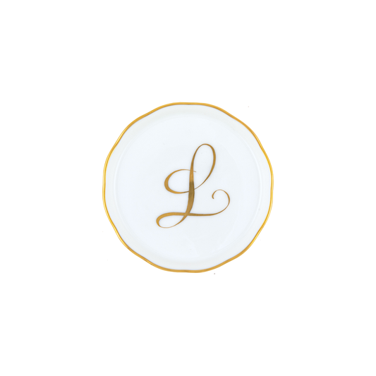 Herend Monogram Coaster | 4in L