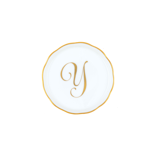 Herend Monogram Coaster | 4in Y