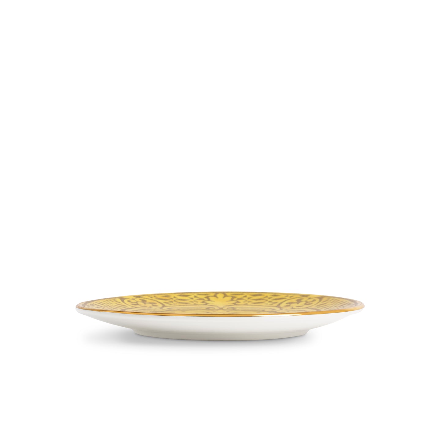 L'Objet Fortuny Orsini Yellow 24k Gold Hand Gilded Earthernware Dessert Plates Set of 4 | 8in