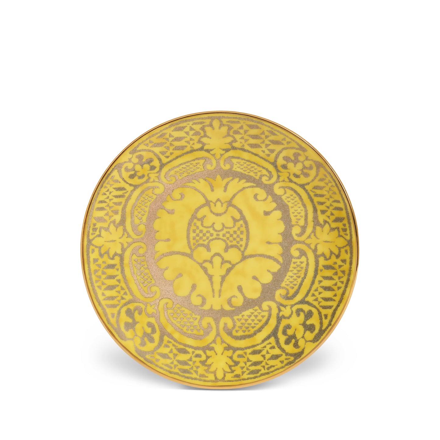 L'Objet Fortuny Orsini Yellow 24k Gold Hand Gilded Earthernware Dessert Plates Set of 4 | 8in