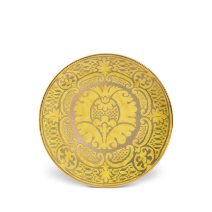 L'Objet Fortuny Orsini Yellow 24k Gold Hand Gilded Earthernware Dessert Plates Set of 4 | 8in