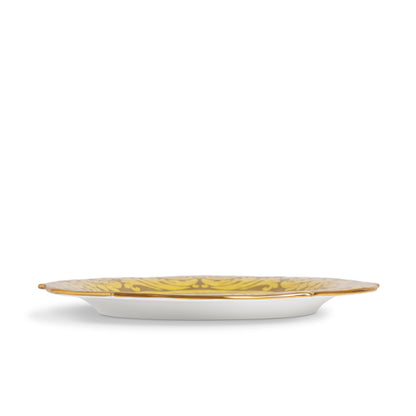 L'Objet Fortuny Orsini Yelllow 24k Gold Hand Gilded Earthernware Large Round Platter | 14in
