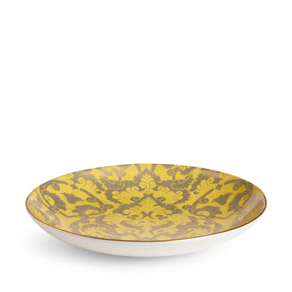L'Objet Fortuny Laotze Yellow 24k Gold Hand Gilded Earthernware Large Coupe Bowl | 18x3in