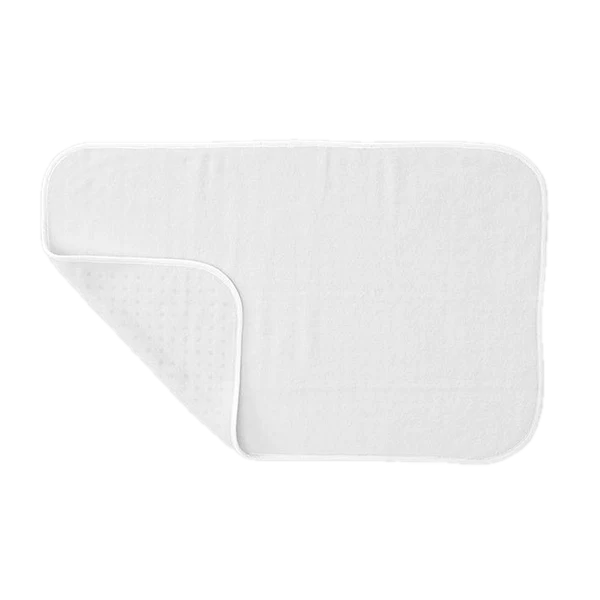 Weezie Towels Luxury Signature Bath Mat | White + White Piping