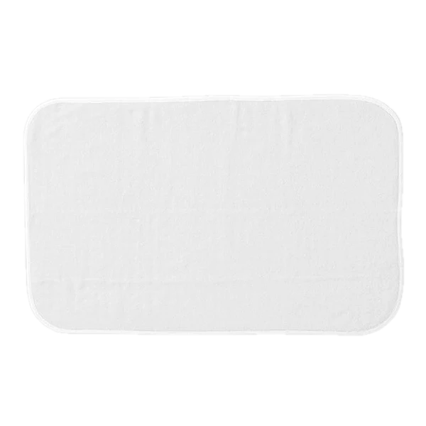Weezie Towels Luxury Signature Bath Mat | White + White Piping