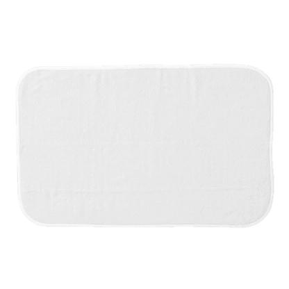 Weezie Towels Luxury Signature Bath Mat | White + White Piping
