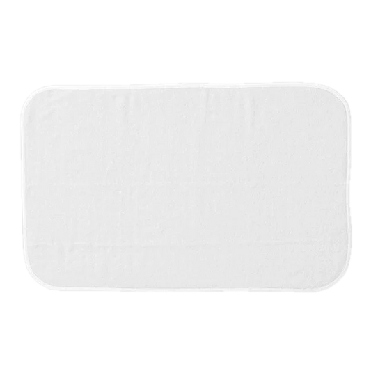 Weezie Towels Luxury Signature Bath Mat | White + White Piping