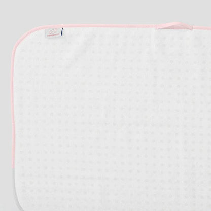Weezie Towels Luxury Signature Bath Mat | White + Ballet Pink Piping