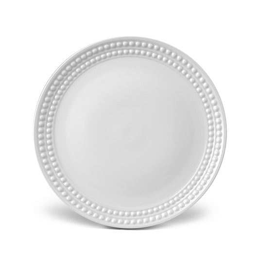 L'Objet Perlee White Porcelain Dinner Plate | 10.5in