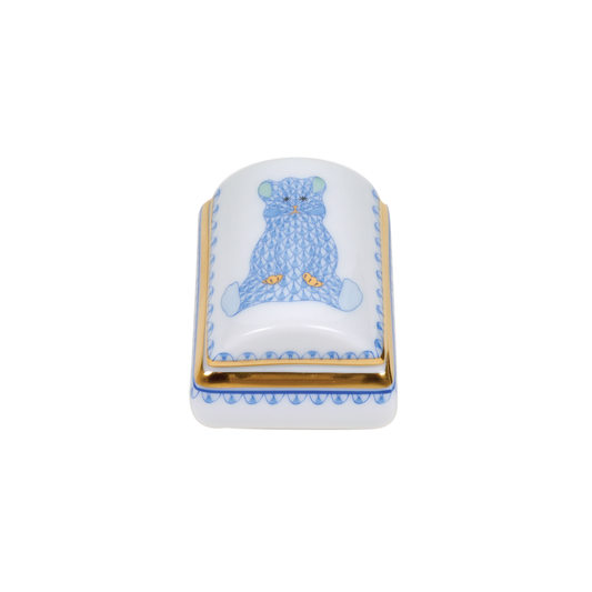 Herend Tooth Fairy Box | 1.75in Blue Bear