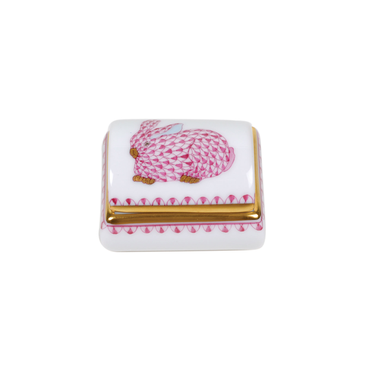 Herend Tooth Fairy Box | 1.75in Raspberry Bunny