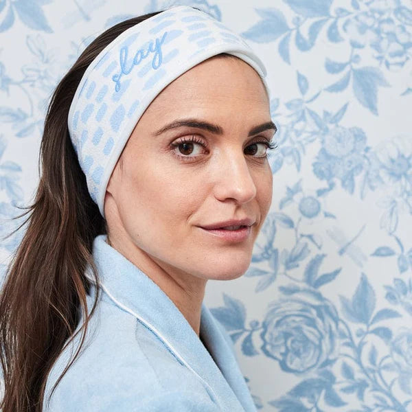 Weezie Towels Luxury Spa Headband | Blue Millie Pattern
