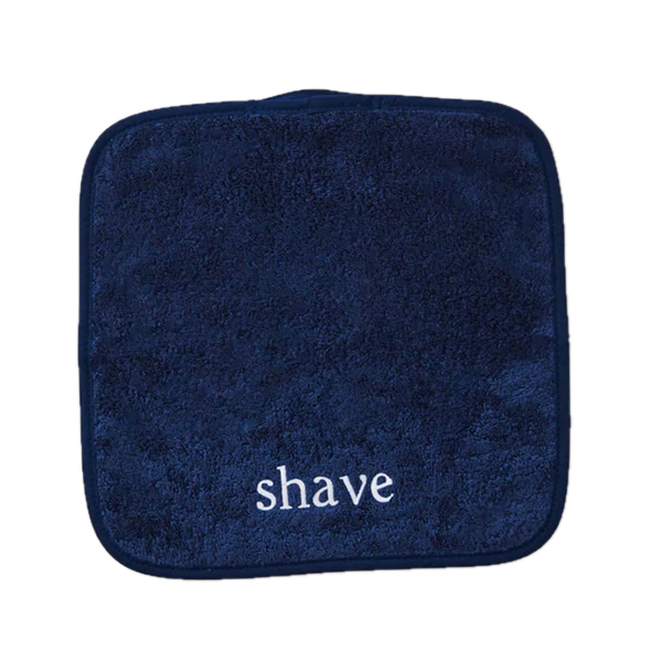 Weezie Towels Luxury Shave Towel | Navy + White Shave Embroidery