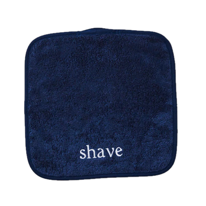 Weezie Towels Luxury Shave Towel | Navy + White Shave Embroidery