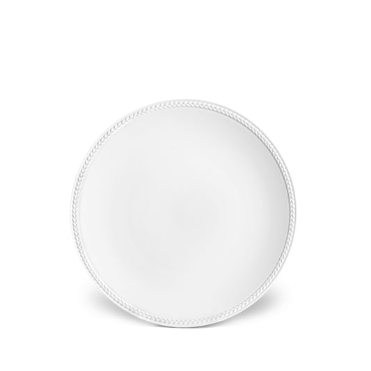 L'Objet Soie Tressee White Braid Porcelain Dessert Plate | 8.5in