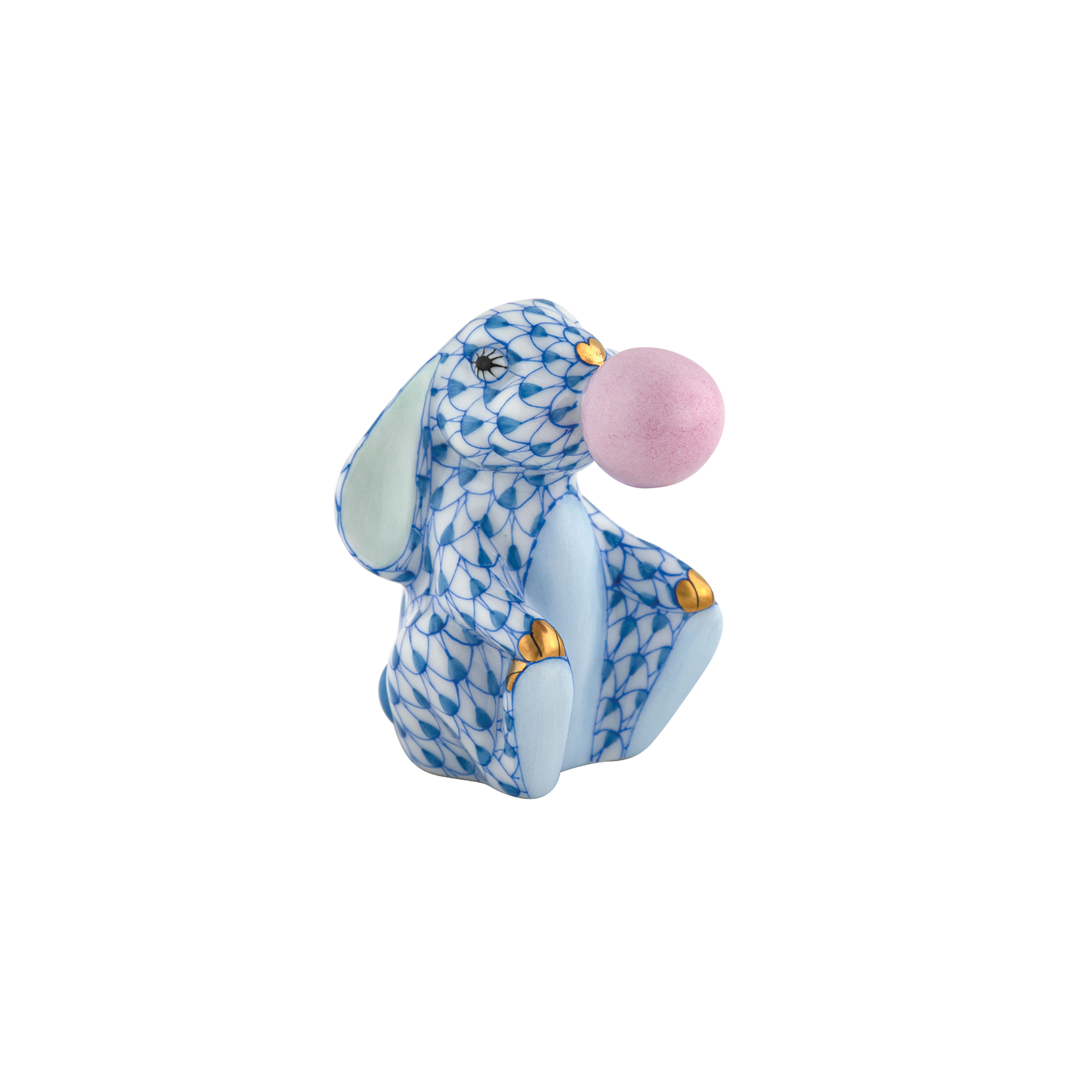 Herend Bubble Gum Bunny | 2.25in Blue