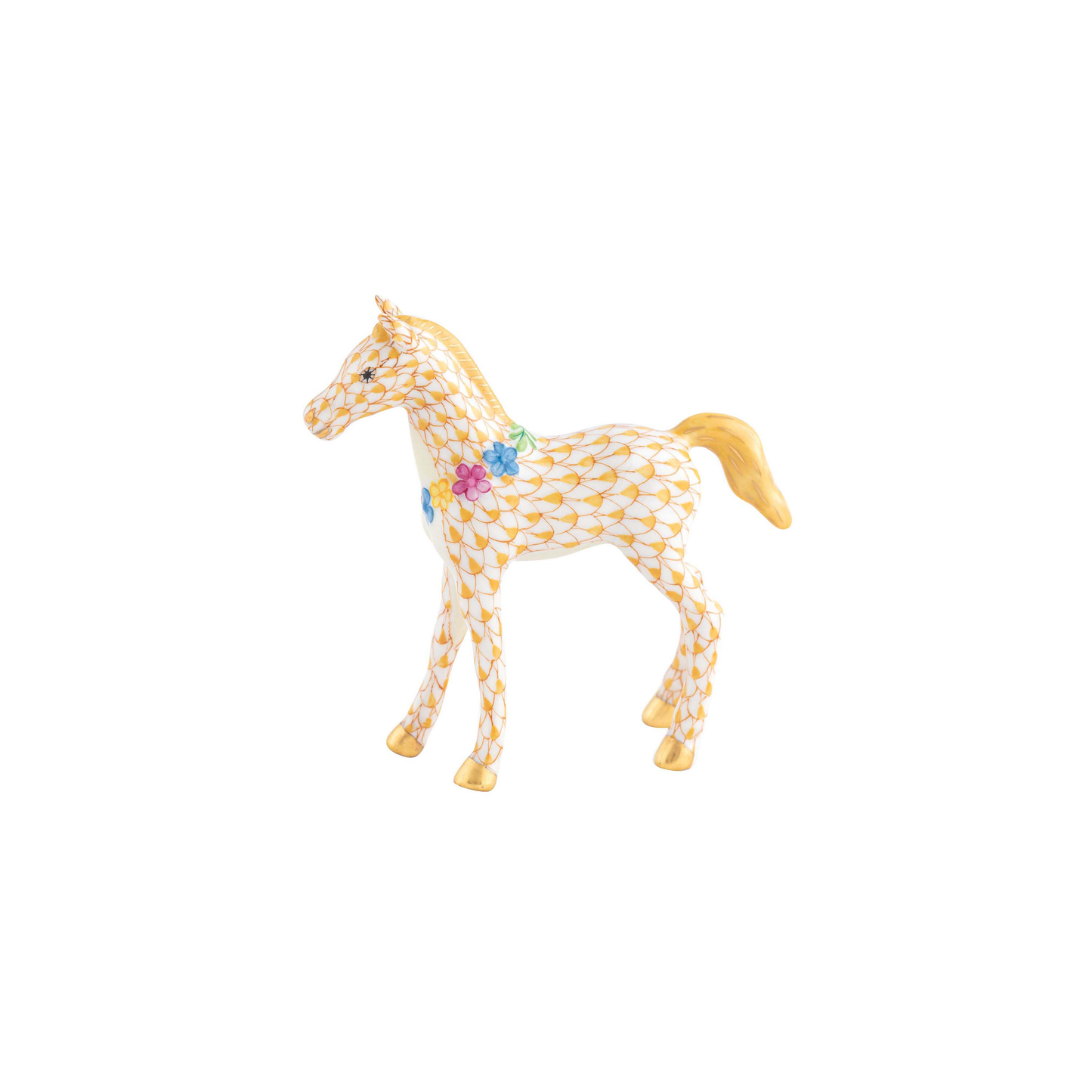 Herend Foal with Flowers | 3.5in Butterscotch