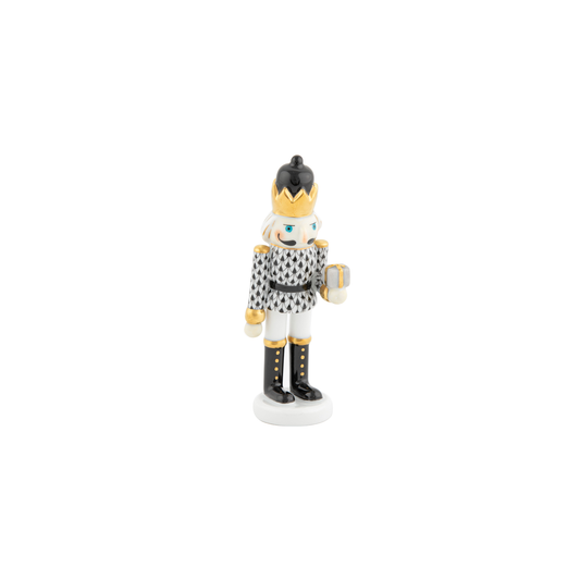 Herend Nutcracker with Gift | 4.5in Black