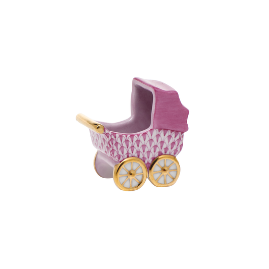 Herend Baby Carriage | 2.25in Raspberry