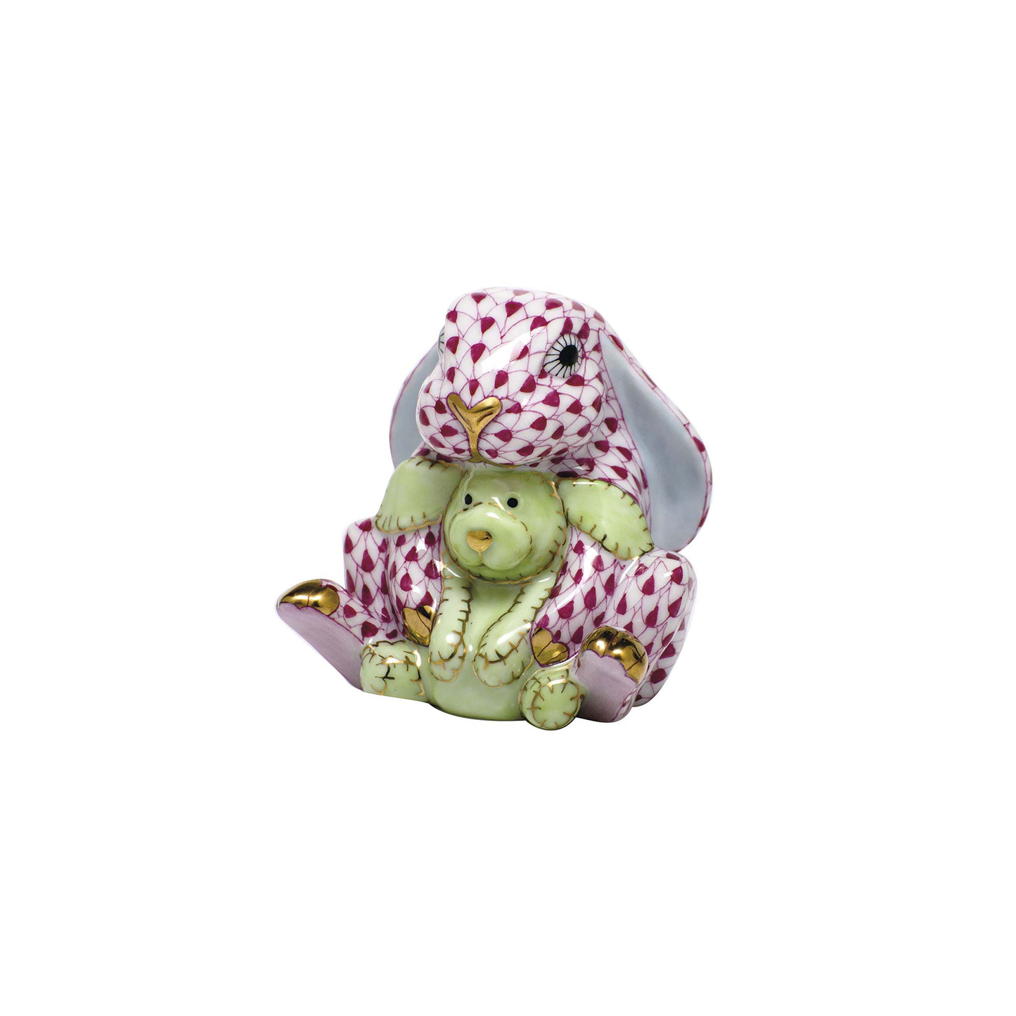 Herend Bunny + Lovey | 2in Raspberry