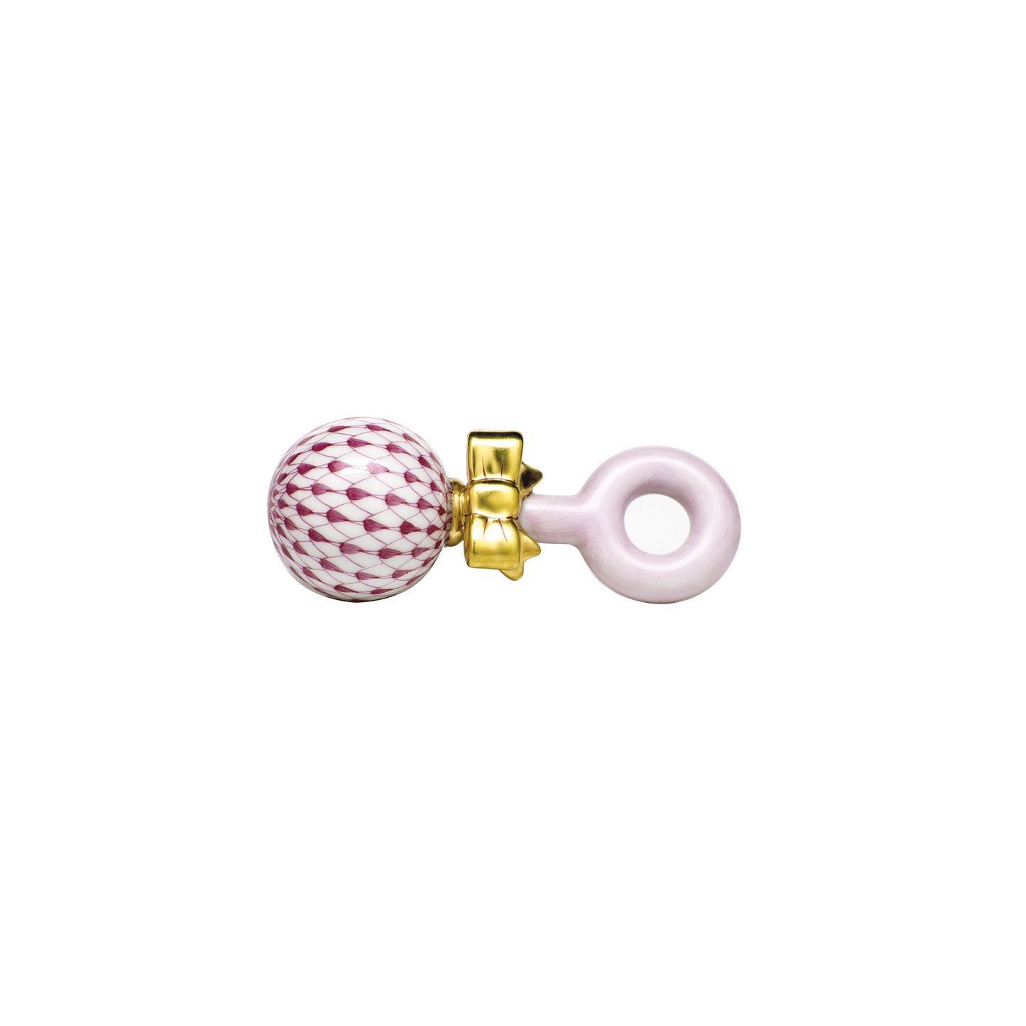 Herend Baby Rattle | 4in Raspberry