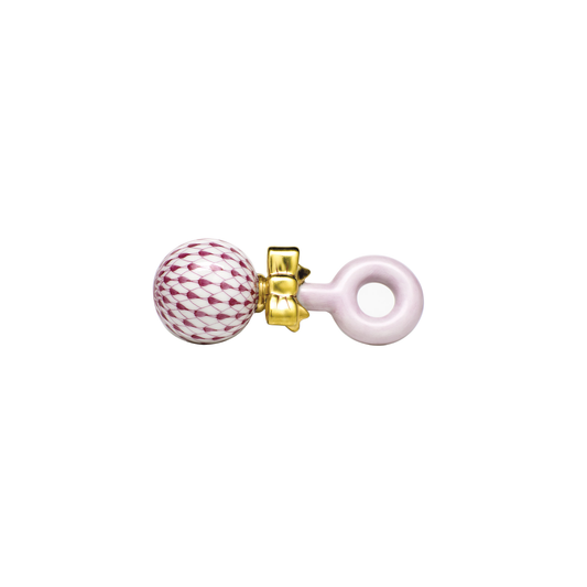 Herend Baby Rattle | 4in Raspberry
