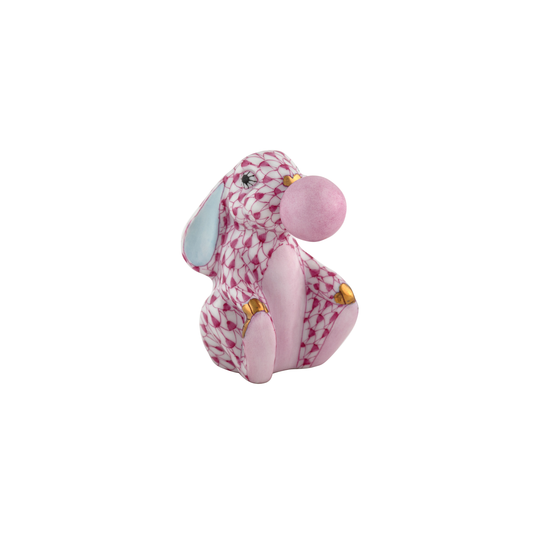 Herend Bubble Gum Bunny | 2.25in Raspberry