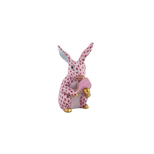 Herend Pickleball Bunny | 3.25in Raspberry