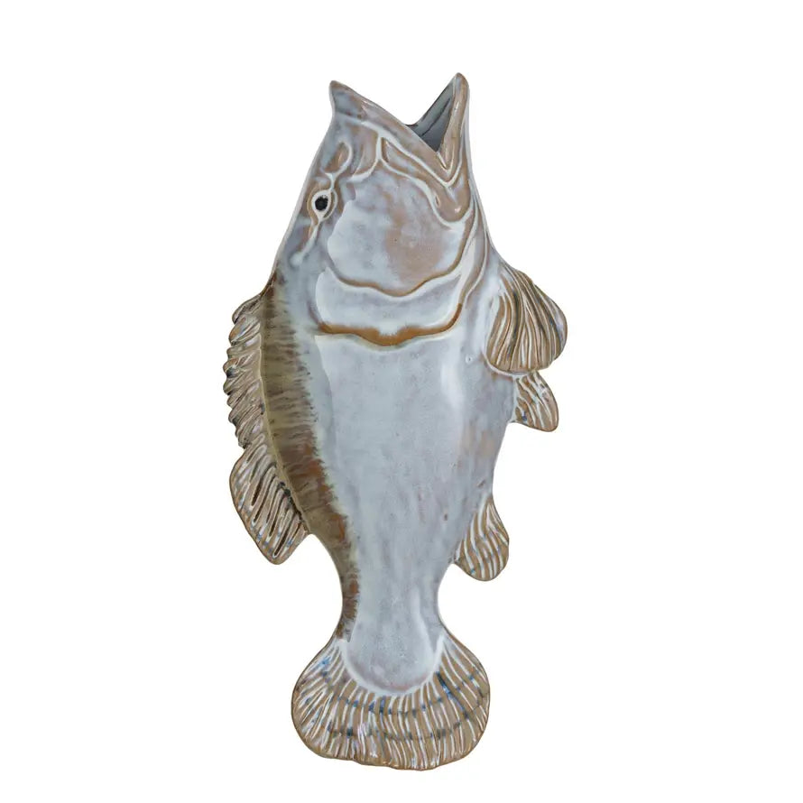 Stoneware Fish Wall Vase | 11.75x6in