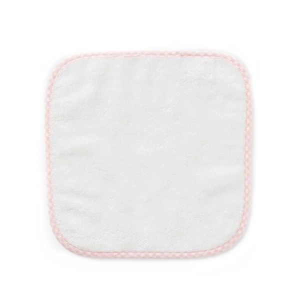 Weezie Towels LuxuryBaby Lil Washcloth Set of 2 | White + Light Pink Gingham