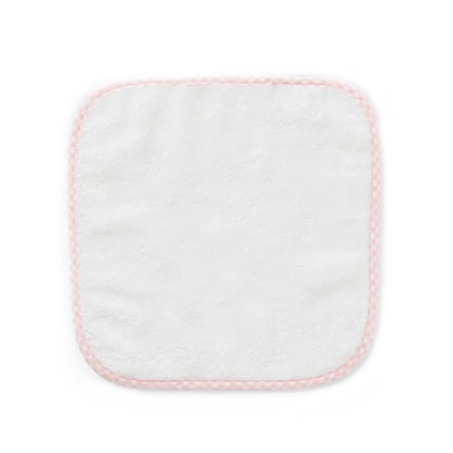 Weezie Towels LuxuryBaby Lil Washcloth Set of 2 | White + Light Pink Gingham