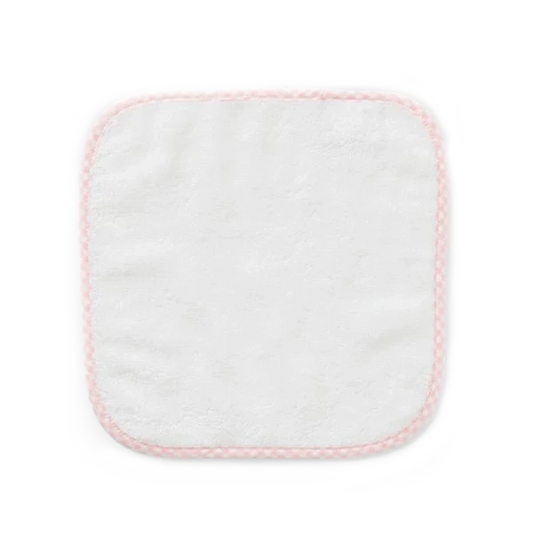 Weezie Towels LuxuryBaby Lil Washcloth Set of 2 | White + Light Pink Gingham