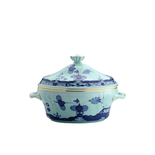 Ginori 1735 Oriente Italiano Iris Oval Tureen with Cover | 135.75oz